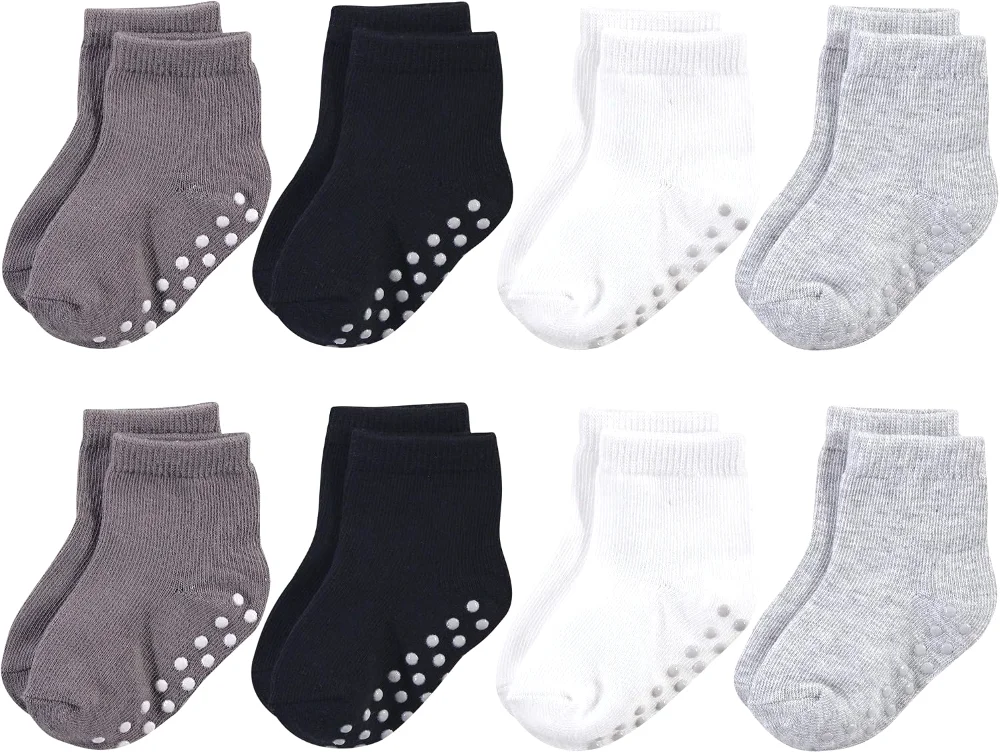 Touched by Nature Socks with Non-Skid Gripper for Fall Resistance in Solid Black