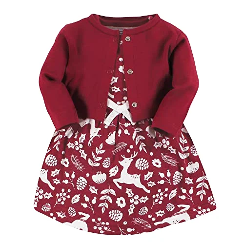 Touched by Nature Dress Cardigan in Red Winter Folk